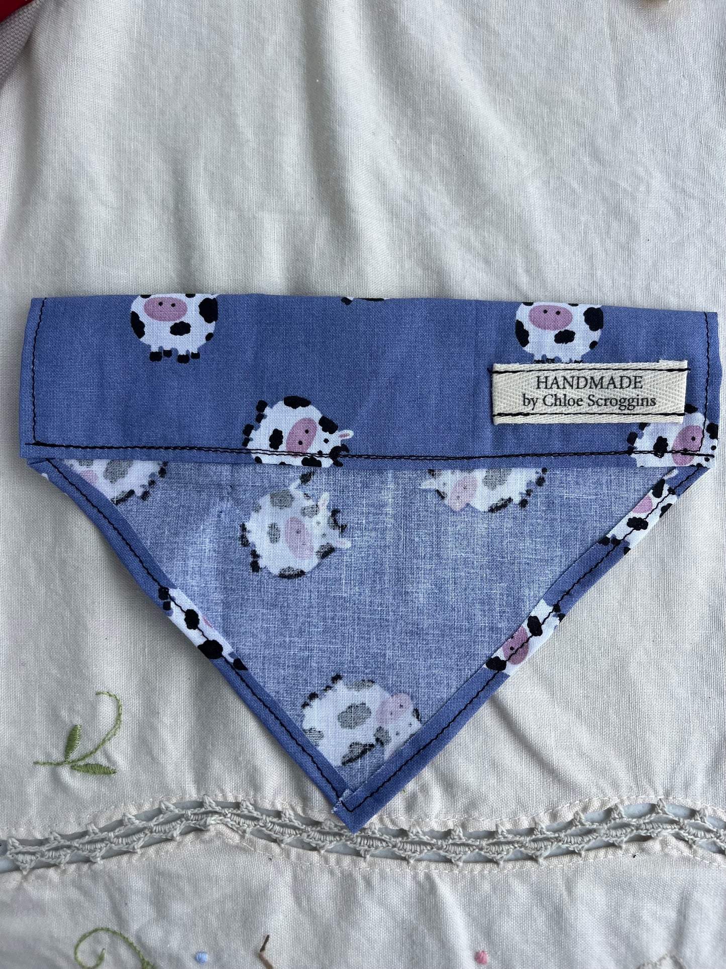 Cow Pattern Dog Bandana Small