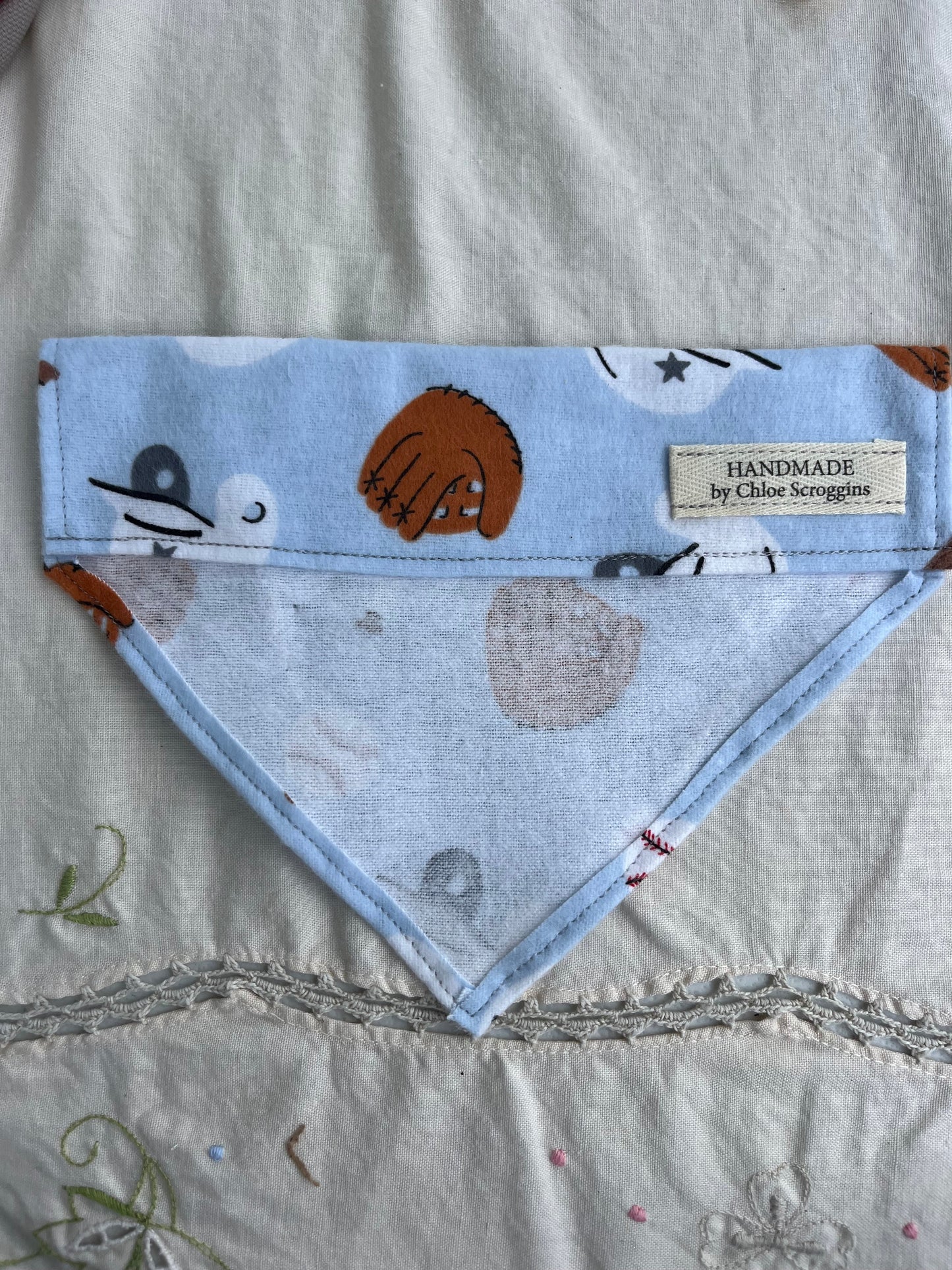 Baseball Dog Bandana Medium