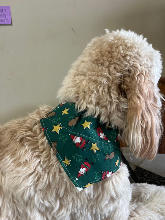 Santa & Reindeer Dog Bandana Large